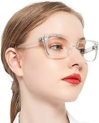 Amazon.com: OCCI CHIARI Fashion Cateye Women Glasses Nerd Reader No Magnification Clear Glasses (Transparent, 0) : Health & Household