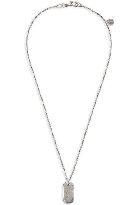 John Varvatos Men's Sterling Silver Dog Tag Pendant Necklace