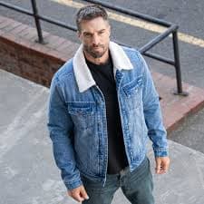 Mens Tall Jean Jacket Sherpa Denim Tall Jean Jacket Men Sherpa Jean Jacket Men Denim