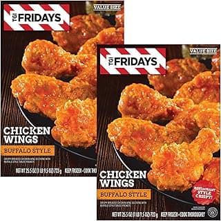 TGI Fridays Buffalo Style Crispy Breaded Chicken Wings Sections with a Buffalo Style Sauce Packet - Quick & Delicious Appetizer or Party Food - Ready Set Gourmet Donate a Meal Program - 2 Pack (25.5 oz Each)