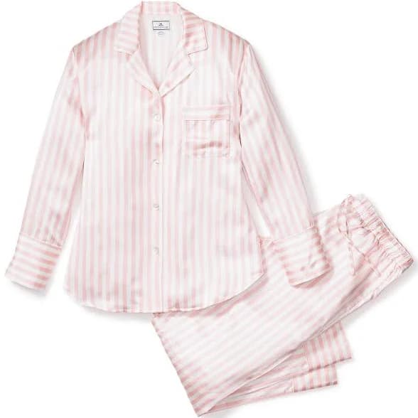 Petite Plume Women's Stripe Silk Pajamas