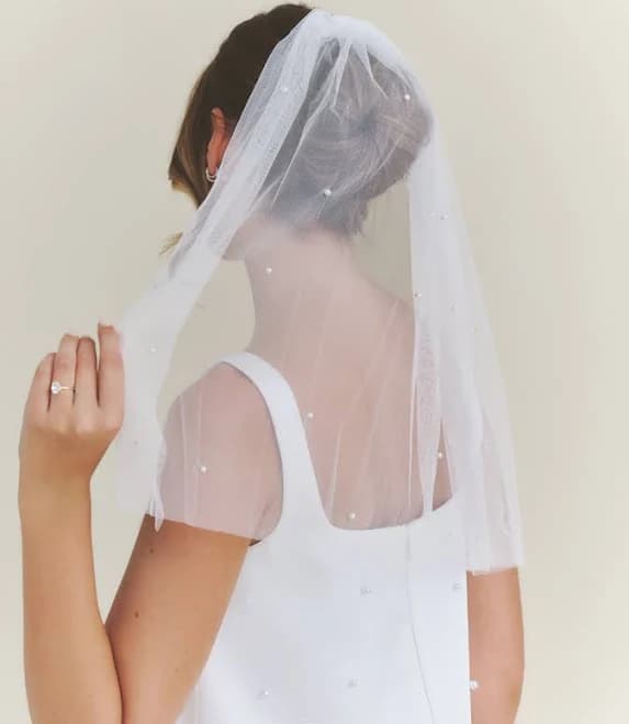Six Stories Pearl Tulle Veil