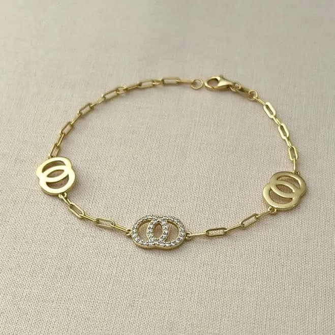Minimalist Link Chain Charm Bracelet