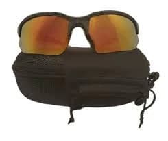 Sport Wrap Sunglasses With Black/Orange Frame And Orange Revo Style Lenses