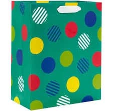 Hallmark Dots On Teal Gift Bag