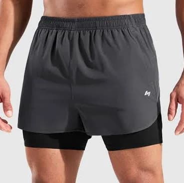Mier Men's 2-in-1 Quick Dry Running Shorts with Compression Liner