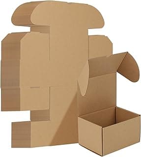 HORLIMER 40 Pack 7x5x4 Shipping Boxes, Brown Corrugated Cardboard Box for Mailing, Packaging, Small Business