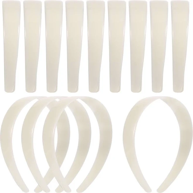 20 Pack 1-Inch Plain Plastic Headbands
