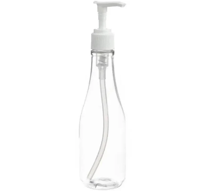 8 oz. Clear Pet Plastic Woozy Bottle with White Pump