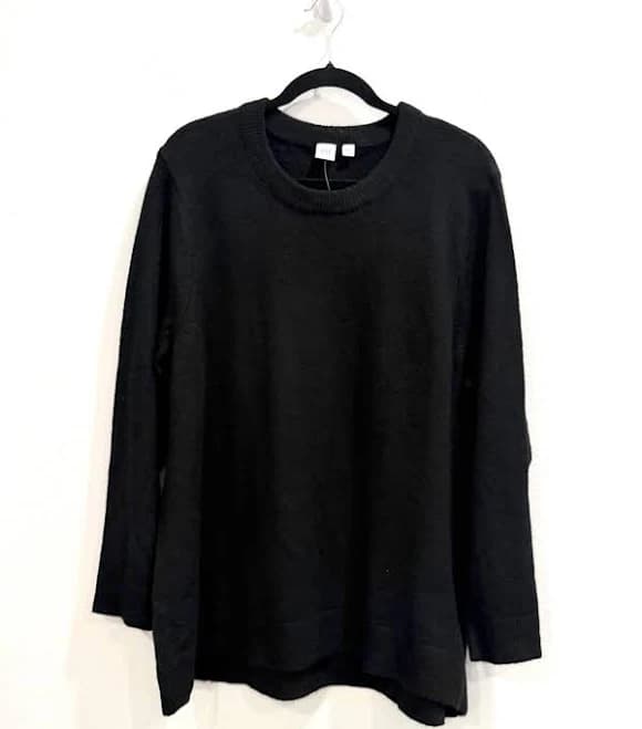 Gap Cozy Soft Crew Sweater Xxl Black Women’s Knit Pullover Long Sleeve