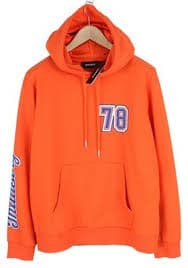 DIESEL S-Girk-Hood-K12 Mens Hoodie L Orange Pull On Kangaroo Pocket RRP€130 | eBay