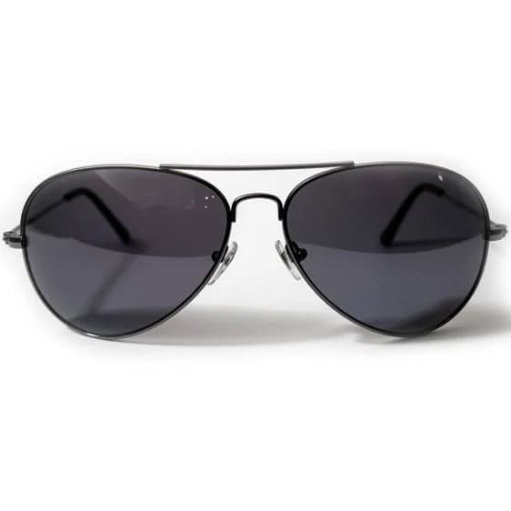 Dark Smoke Lens Aviator Style Men Women Sunglasses Black Metal Frame