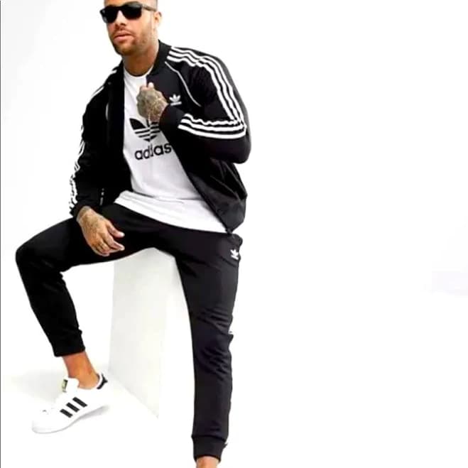 Adidas Superstar Mens Tracksuit Black And White Sst | Color: Black/White | Size: L | Ghstyles's Closet