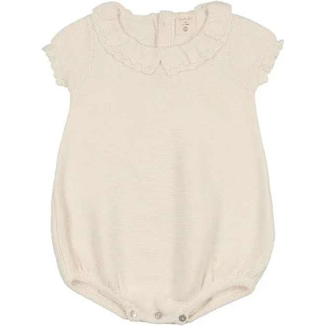 Lilette Girl's Knit Collar Ruffle Romper