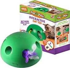 Cat Toy Interactive Ball Track 28cm 3-Level Plastic Circle Blue 5 Balls
