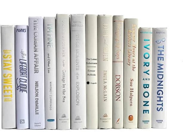 White Decorative Book Bundle by Color for Interior Design, Home Decor 10 Books