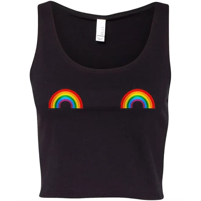 Rainbow Patch Crop Top Tank