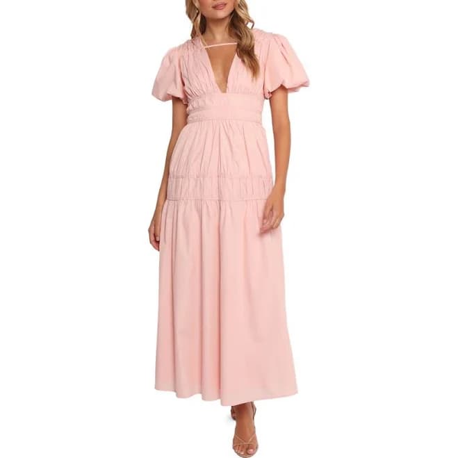 Petal & Pup Women's Joedy Puff Sleeve Midi Dress