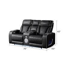 Galaxy Modern 2 -Piece Faux leather Black Living Room Set in the Living Room Sets department at Lowes.com