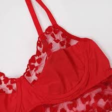 Amazon.com: UIVHLW Boudoir Outfits Red Lace Love Embroidery Costumes Womens Underwear Thong Garter Lingerie: Clothing, Shoes & Jewelry