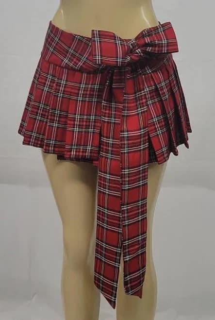 Micro Mini Plaid Pleated Skirt