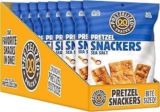 PRETZELIZED Pretzel Snackers, Classic Sea Salt, 2 oz Bags (Pack of 8) - Oven-Baked, Non-GMO, Two-in-One Cracker and Pretzel Snack