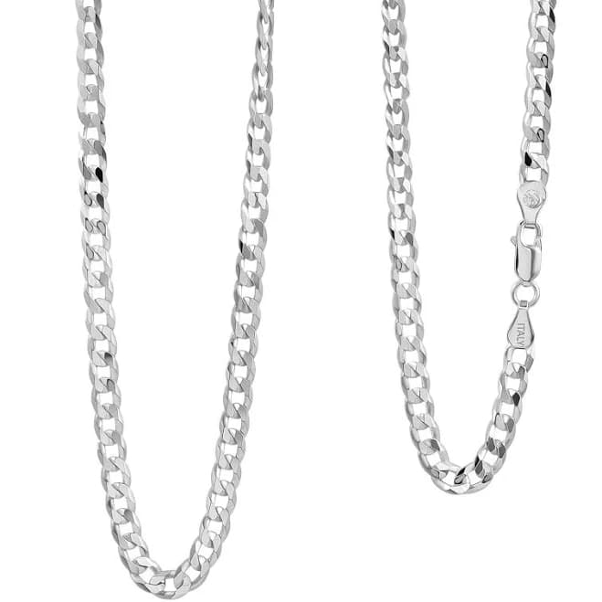 Sterling Silver Cuban Chain Necklace, 24 Grams
