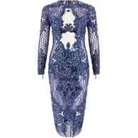Julien Macdonald Runway Blue Sequin Beaded Dress