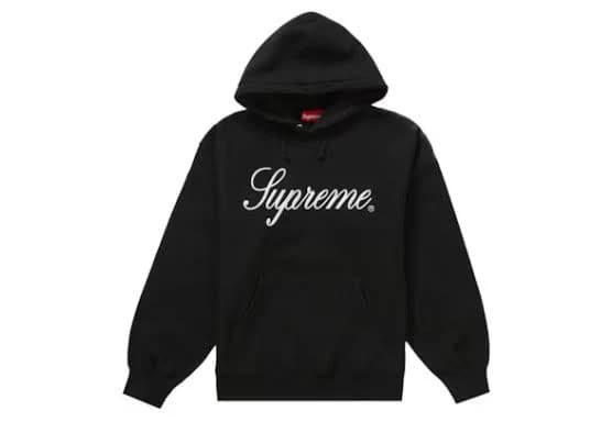Supreme Men's Raised Script Hooded Sweatshirt