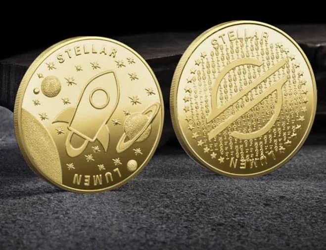 (Lot Of 5) Lumen Stellar Collectable Gold Crypto Coin