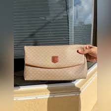 Celine | Bags | Cline Macadam Clutch Bag Brown Beige | Poshmark