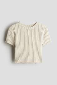 Rib-knit Top - Light beige - Kids | H&M US