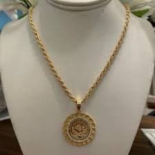 faceted gold pendant necklace | Mercari