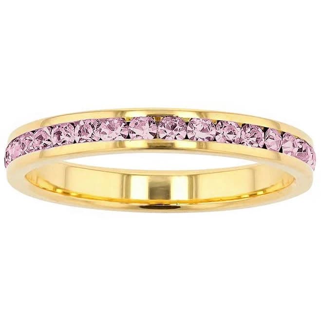 18K Gold Plated Sterling Silver June Birthstone Eternity Ring