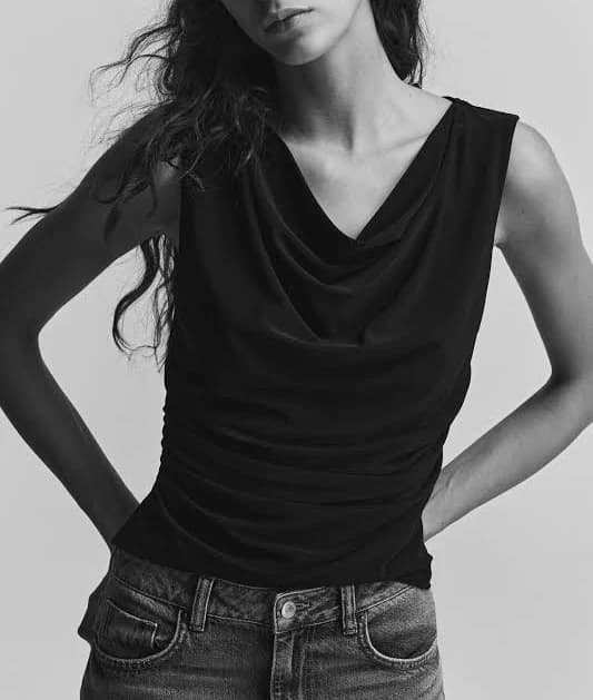 H&M Ladies Draped Jersey Sleeveless Top