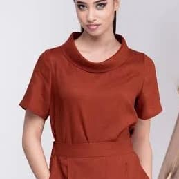 Women's Linen Short Sleeve Blouse