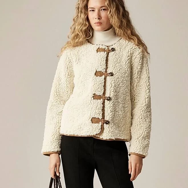 J.Crew Women's Sherpa Fleece Toggle Jacket