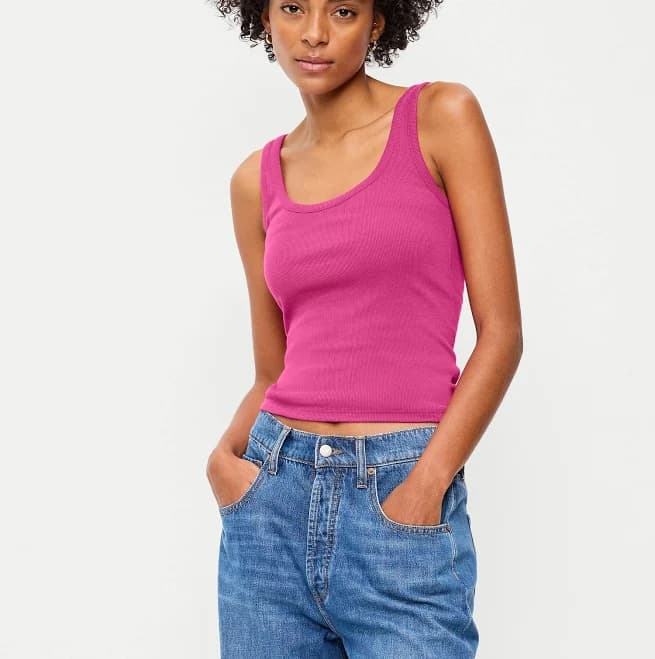 Old Navy Women's First-Layer Ribbed Scoop-Neck Tank Top
