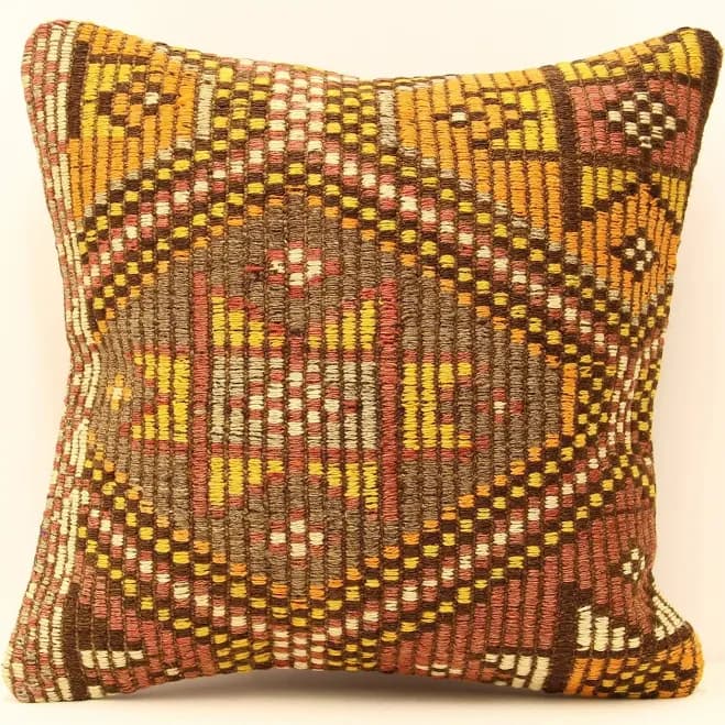 Kilim Vintage Turkish Square Pillowcase