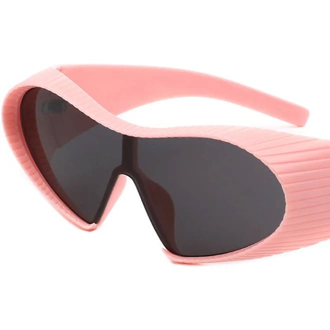 Ascary Oversized Winged Bar Shield Sunglasses
