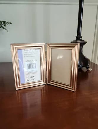 Intercraft Brass Hinged Photo Frame, Double Picture Frame (3.5"x5")