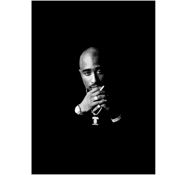 My Ship Shap Shop Tupac Shakur Portrait Displate Metal Poster