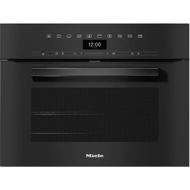 Miele h 7440 bm built-in microwave combination oven 45 cm black glass