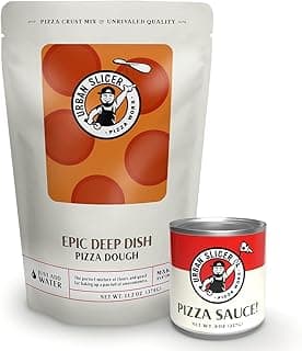 Urban Slicer Pizza Worx - Epic Deep Dish Pizza Dough and Pizza Sauce Pack - At-Home Pizza Making Kit for Authentic Hearty Pizza - Makes 2 Pizzas