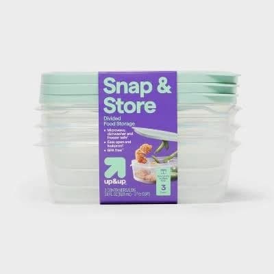 up&up Snap & Store Divided Rectangle Food Storage Containers