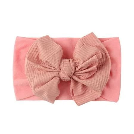 Baby Turban Head Wrap Headbands Girl Knitting Button Hairbands Stretchy Soft Yarn Cozy Warm Lined Elastic Bandana,Color:Pink, Size: One size