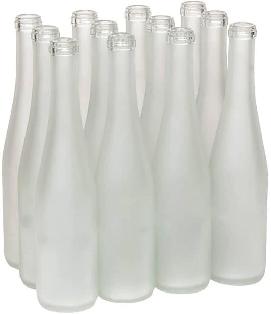 North Mountain Supply 375ml Frosted Glass Stretch Hock Wine Bottle