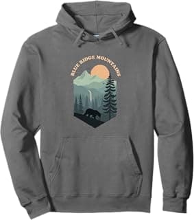 Vintage Black Bear In Blue Ridge Mountains North Carolina Pullover Hoodie