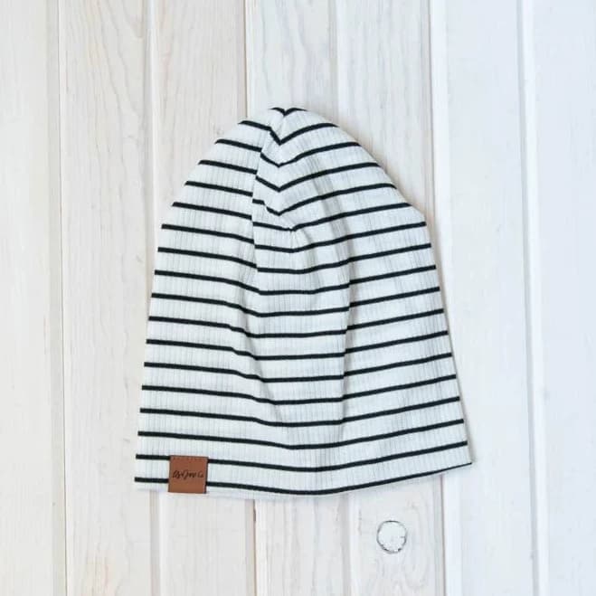 Liza Jane Co Slouchy Striped Ribbed Beanie
