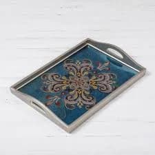 Novica Handmade Enchanting Flowers Tray